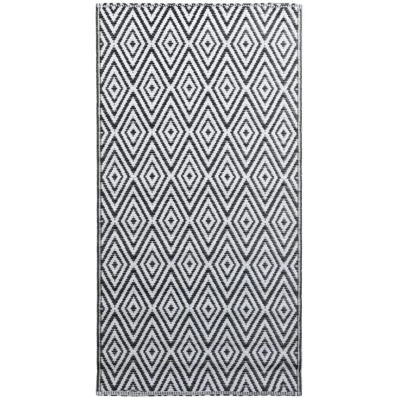 Vidaxl - Alfombra de exterior pp blanco y negro 160x230 cm Blanco barato