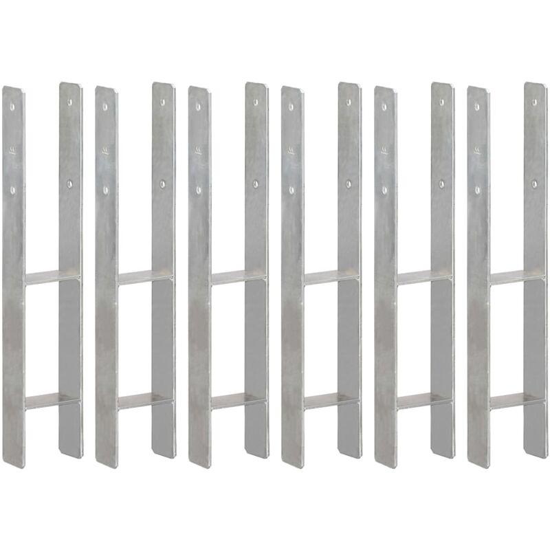 Vidaxl - Anclajes de valla 6 uds acero galvanizado plateado 10x6x60 cm n/a barato