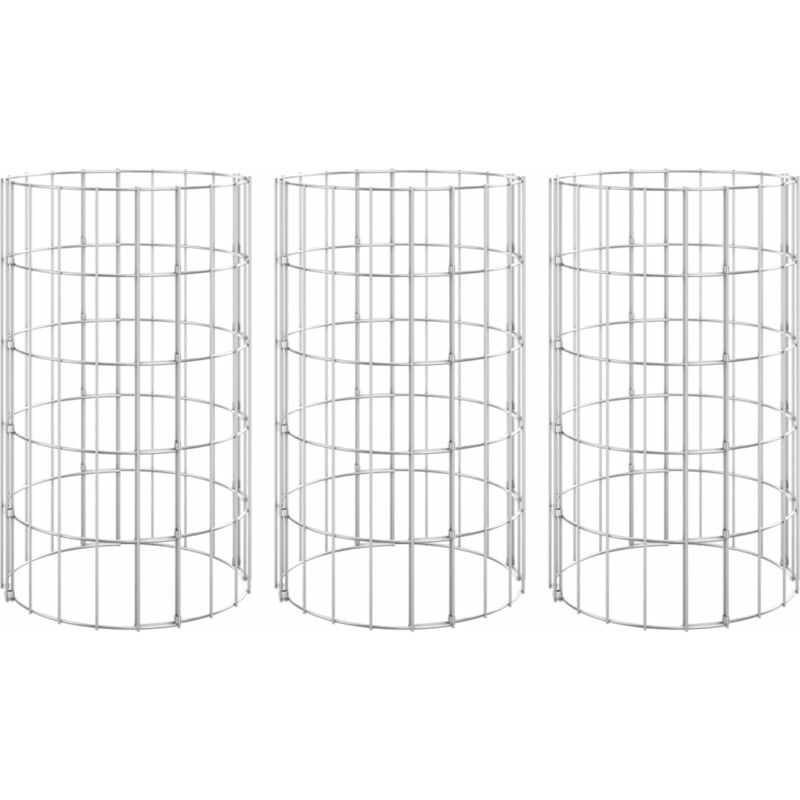 Vidaxl - Arriate gaviones circular 3 uds acero galvanizado Ø30x50 cm Plateado barato