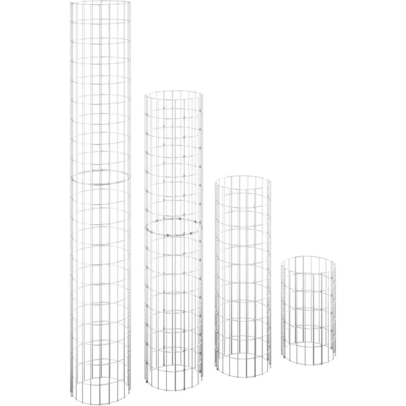 Vidaxl - Arriate gaviones circular 4 piezas Ø30x50/100/150/200 cm Plateado barato