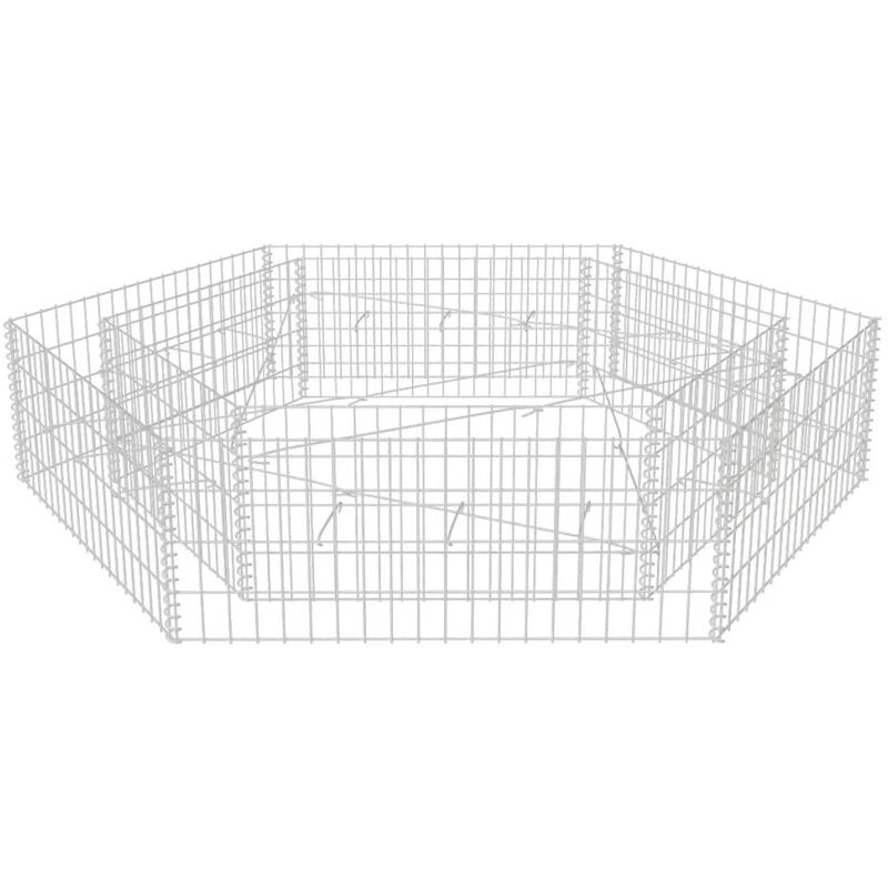 Vidaxl - Arriate hexagonal de gaviones 200x173x40 cm Plateado barato