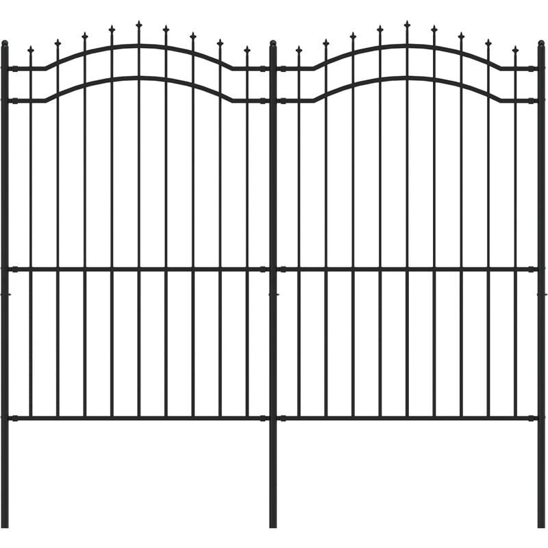 Vidaxl - Valla de jardín con punta de lanza acero recubierto negro 222cm Negro barato