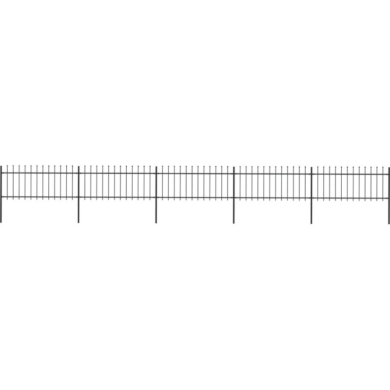 Vidaxl - Valla de jardín con puntas de lanza acero negro 8